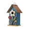 Set of 2 10.25''H Distressed Solid Wood Cottage Garden Birdhouse with 3D Flowers